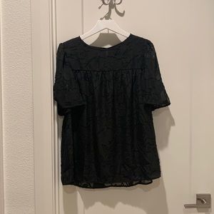 Dokotoo 3/4 Bell Sleeve Crewneck Lace Babydoll top